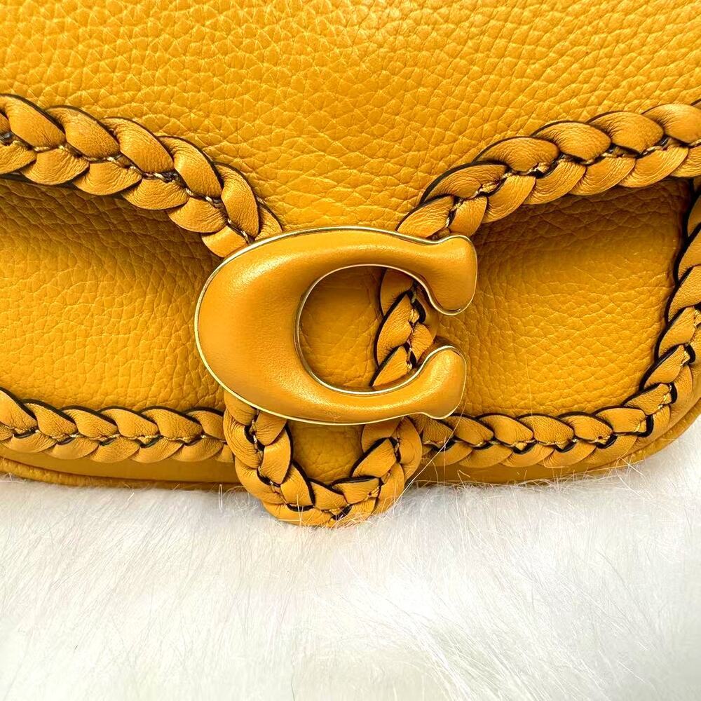 Coach Tabby Leather Crossbody Messenger 19 With Braid- Brass/Buttercup CJ837 NWT - Picture 11 of 13